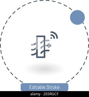 air purifier vector icon editable stroke outline icons for web and mobile Stock Vector