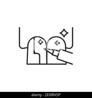 Professional teeth whitening color line icon. Pictogram for web page, mobile app, promo. Editable stroke. Stock Vector
