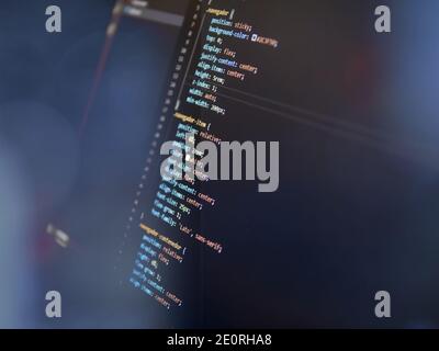 Html Code On A Computer Screen Stock Photo