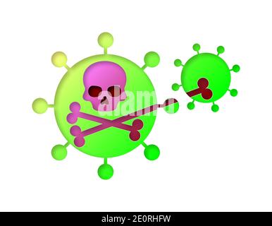 Vector virus in paper art style Stock Vector