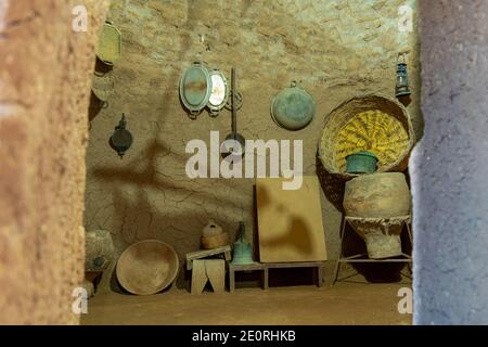 Sanli Urfa, Turkey- September 12 2020: Interior view Harran houses Stock Photo