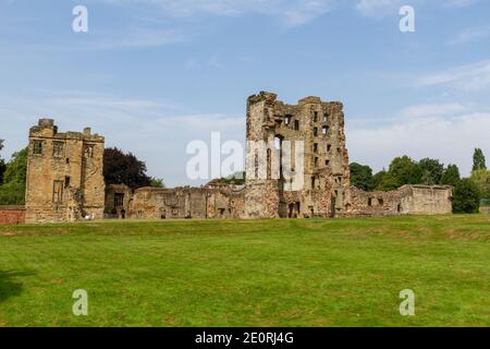 Ashby de la Zouch Castle, with the Great Tower in the centre, Ashby-de-la-Zouch, Leicestershire, England. Stock Photo