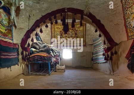 Sanli Urfa, Turkey- September 12 2020: Interior view Harran houses Stock Photo