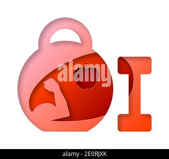 Vector sport in paper art style Stock Vector
