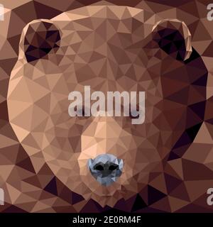 Vector bear in low poly style Stock Vector