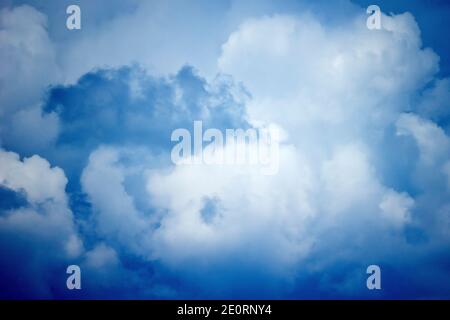 A close up image of the chaos inside a large cumulonimbus rain cloud as it churns and changes. Stock Photo