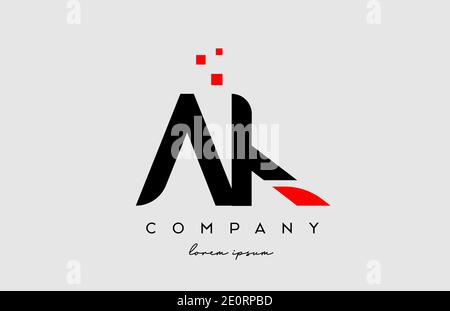 black red AK A K alphabet letter logo icon combination. Design for company and business Stock Vector