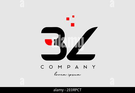 black red BZ B Z alphabet letter logo icon combination. Design for company and business Stock Vector