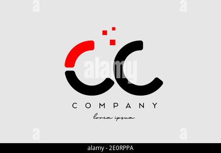 black red CC C C alphabet letter logo icon combination. Design for company and business Stock Vector
