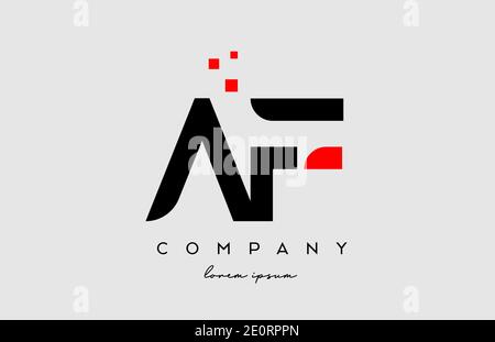 black red AF A F alphabet letter logo icon combination. Design for company and business Stock Vector