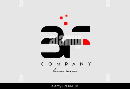 black red BF B F alphabet letter logo icon combination. Design for company and business Stock Vector