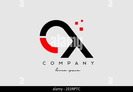 black red CX C X alphabet letter logo icon combination. Design for company and business Stock Vector