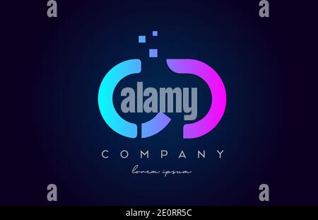 CD C D alphabet letter logo icon combination. Creative design for company and business in pink blue colours Stock Vector