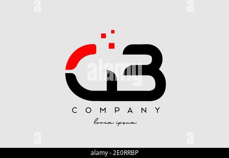 black red GB G B alphabet letter logo icon combination. Design for company and business Stock Vector