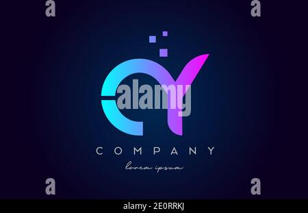CY C Y alphabet letter logo icon combination. Creative design for company and business in pink blue colours Stock Vector
