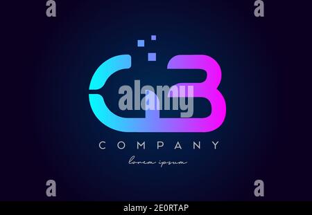 GB G B alphabet letter logo icon combination. Creative design for company and business in pink blue colours Stock Vector