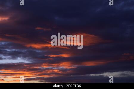 Beautiful sunset over Las Canteras beach in Las Palmas de Gran Canaria Stock Photo
