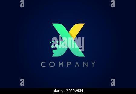 X yellow green letter logo icon. Creative alphabet design for business and company Stock Vector