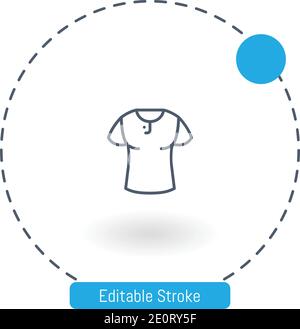 shirt vector icon editable stroke outline icons for web and mobile Stock Vector