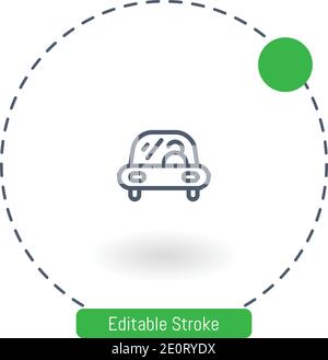 driving car vector icon editable stroke outline icons for web and mobile Stock Vector