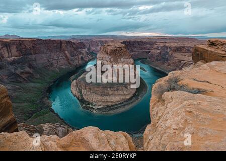 Horseshoe Bend, meander of Colorado River in Page, Arizona, USA Stock Photo