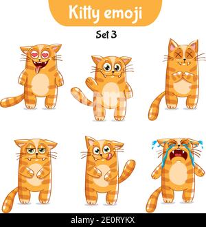 Vector set of cute cat characters. Set 3 Stock Vector