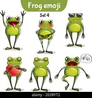 Vector set of cute frog characters. Set 4 Stock Vector Image & Art