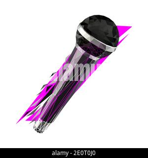 Vector microphone in low poly style Stock Vector