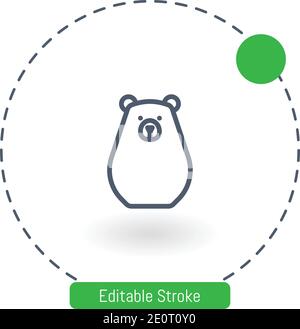 bearbot vector icon editable stroke outline icons for web and mobile Stock Vector
