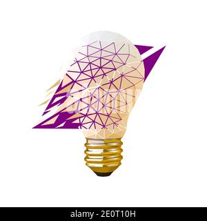 Vector lamp in low poly style Stock Vector