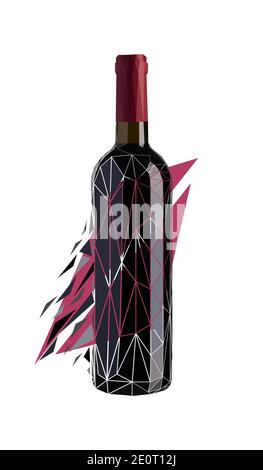 Vector wine in low poly style Stock Vector