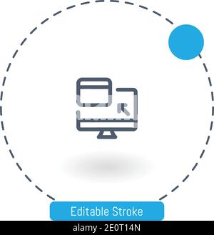 web browser vector icon editable stroke outline icons for web and mobile Stock Vector