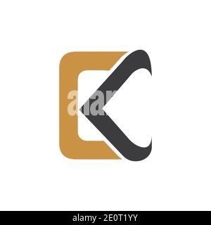 Creative abstract letter ck logo design. Linked letter kc logo design. Stock Vector