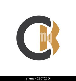 Creative abstract letter ck logo design. Linked letter kc logo design. Stock Vector