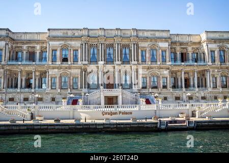 Ciragan Palace in Istanbul, Turkey, Ciragan Palace Bosphorus, a former Ottoman palace, is now a five-star hotel in the Kempinski Hotels chain