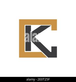 Creative abstract letter ck logo design. Linked letter kc logo design. Stock Vector