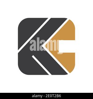 Creative abstract letter ck logo design. Linked letter kc logo design. Stock Vector