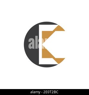 Creative abstract letter ck logo design. Linked letter kc logo design. Stock Vector