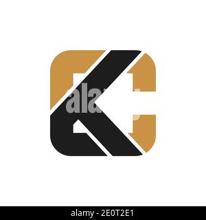 Creative abstract letter ck logo design. Linked letter kc logo design. Stock Vector