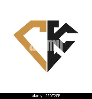 Creative abstract letter ck logo design. Linked letter kc logo design. Stock Vector