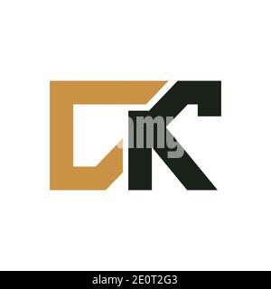 Creative abstract letter ck logo design. Linked letter kc logo design. Stock Vector