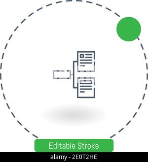 organization chart vector icon editable stroke outline icons for web and mobile Stock Vector