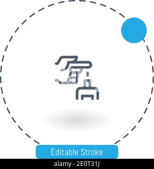 blood vector icon editable stroke outline icons for web and mobile Stock Vector