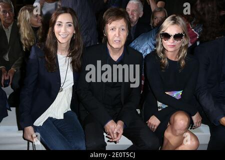 Sir Paul McCartney, wife Nancy Shevell and Kate Moss front row for the Stella McCartney Spring-Summer 2013 Ready-to-Wear collection show held at Opera Palais Garnier in Paris, France on October 1, 2012. Photo by Frederic Nebinger/ABACAPRESS.COM Stock Photo