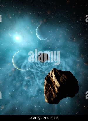 3D Illustration Of A Space Scene Stock Photo