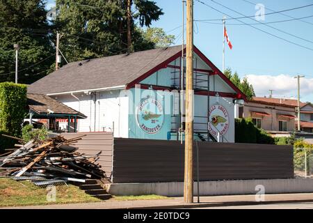 Vancouver, Canada - July 13,2020: View of sign Hells Angels Club Building in Vancouver Stock Photo