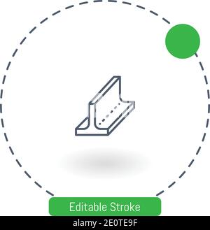 beam vector icon editable stroke outline icons for web and mobile Stock Vector