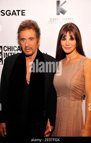 Al Pacino and companion Lucila Sola arriving for the world premiere of 'Stand Up Guys' opening the 48th Chicago International Film Festival at the Harris Theater in Chicago, Illinois, USA on October 11, 2012. Photo by Cindy Barrymore/ABACAPRESS.COM Stock Photo