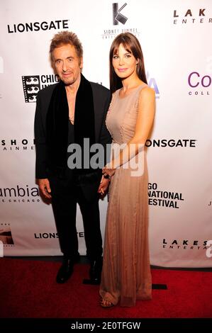 Al Pacino and companion Lucila Sola arriving for the world premiere of 'Stand Up Guys' opening the 48th Chicago International Film Festival at the Harris Theater in Chicago, Illinois, USA on October 11, 2012. Photo by Cindy Barrymore/ABACAPRESS.COM Stock Photo