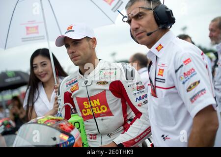 Spain's MotoGP rider Alvaro Bautista from Honda Gresini during the MotoGP Japan Grand Prix in Motegi, Japan on October 14, 2012. Photo by Malkon/ABACAPRESS.COM Stock Photo